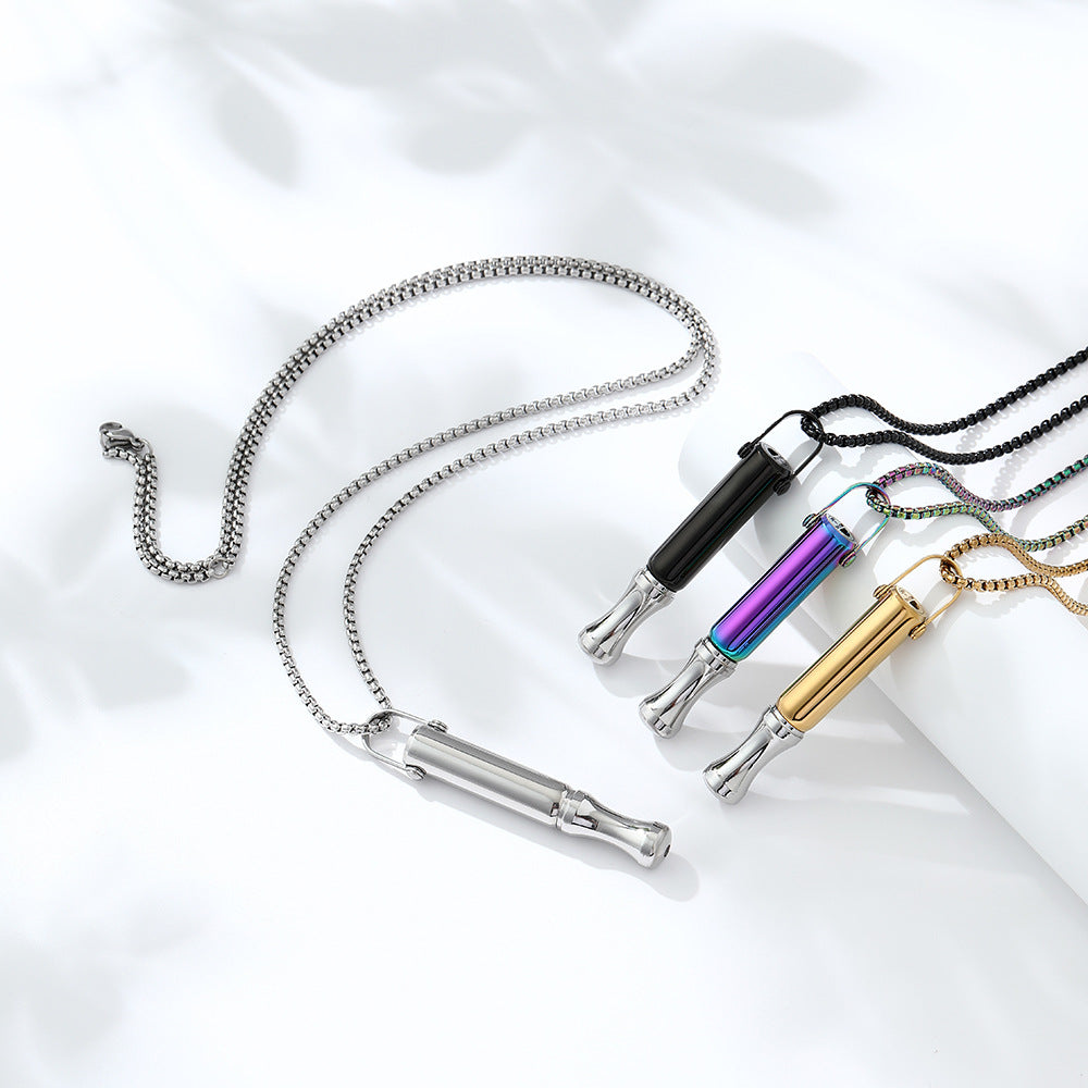 Breathlace Necklace Stainless Steel Quit Smoking Anti-Vaping Breathing Pendant Necklace