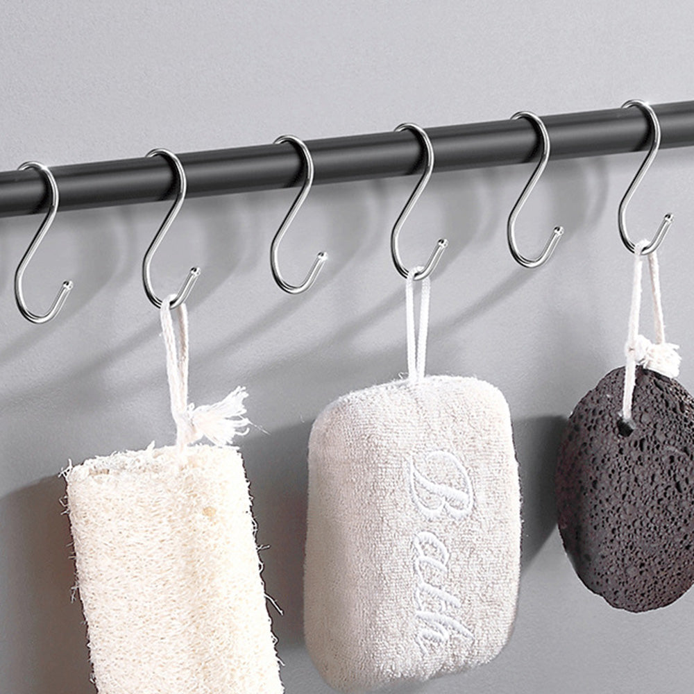 40Pcs Stainless Steel Metal S Shaped Hooks Clothes Hanger for Kitchen Bathroom Closet