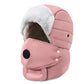 Winter Ski Hat with Detachable Goggles Warm Snow Sports Headwear for Men Women