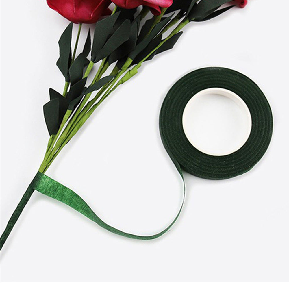 12 Pcs Green Crepe Paper Floral Tape for Bouquet Stem Wrapping and Crafts