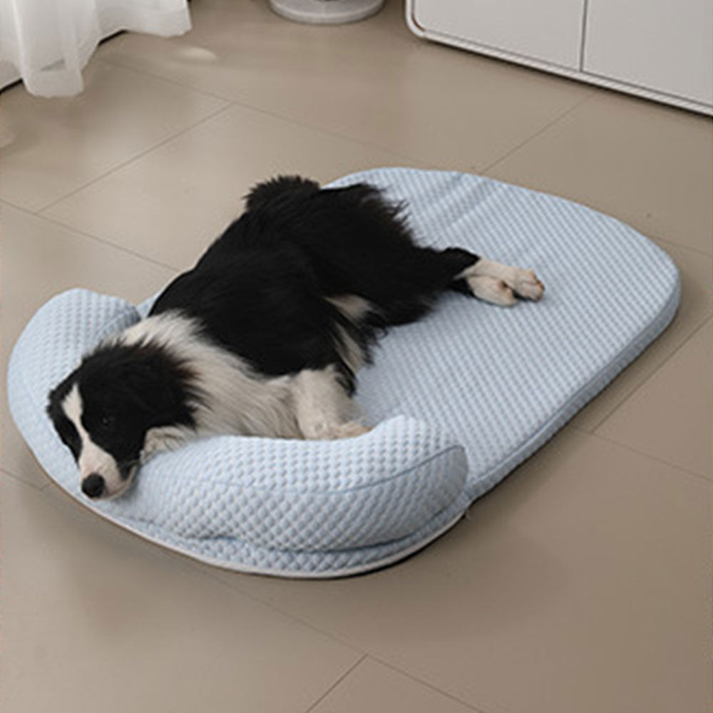 Pet Cooling Mat Memory Foam Cooling Fabric Dog Crate Bed with Pillow