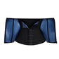 Womens Workout Waist Trainer 3-Row Hook and Zip Slimming Belt for Yoga Fitness-Blue