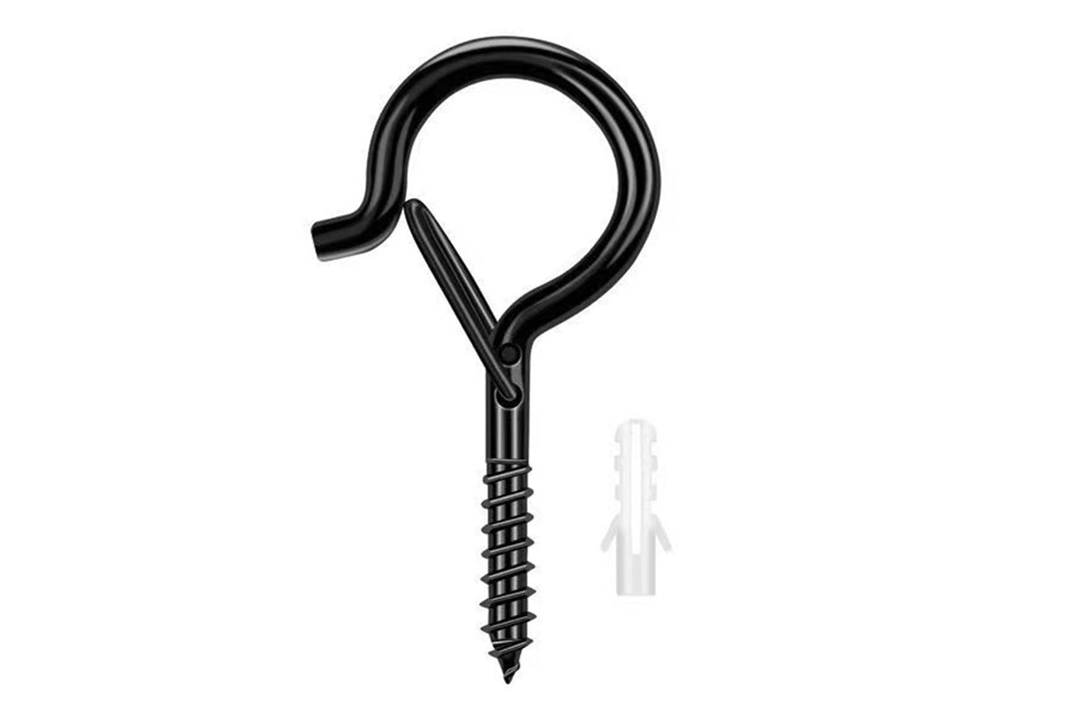 20PCS Q Hanger Hooks with Safety Buckle Windproof Screw Hooks for Hanging Outdoor Lights Plants
