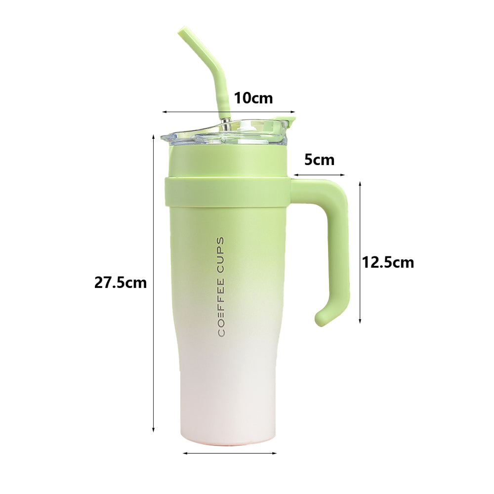 40oz Insulated Stainless Steel Tumbler with Handle and Straw