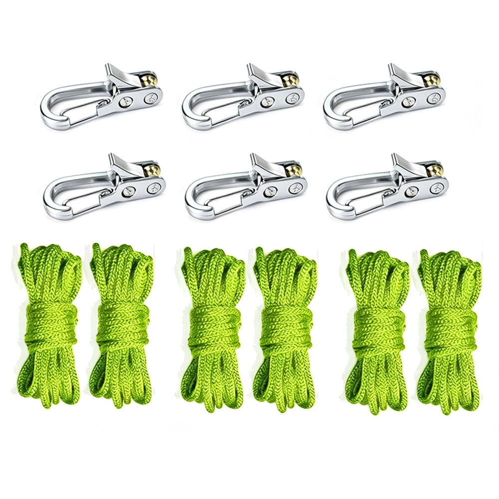 6PCS Rope Tensioner Kit Guyline Tightener Camping Rope Lock Set