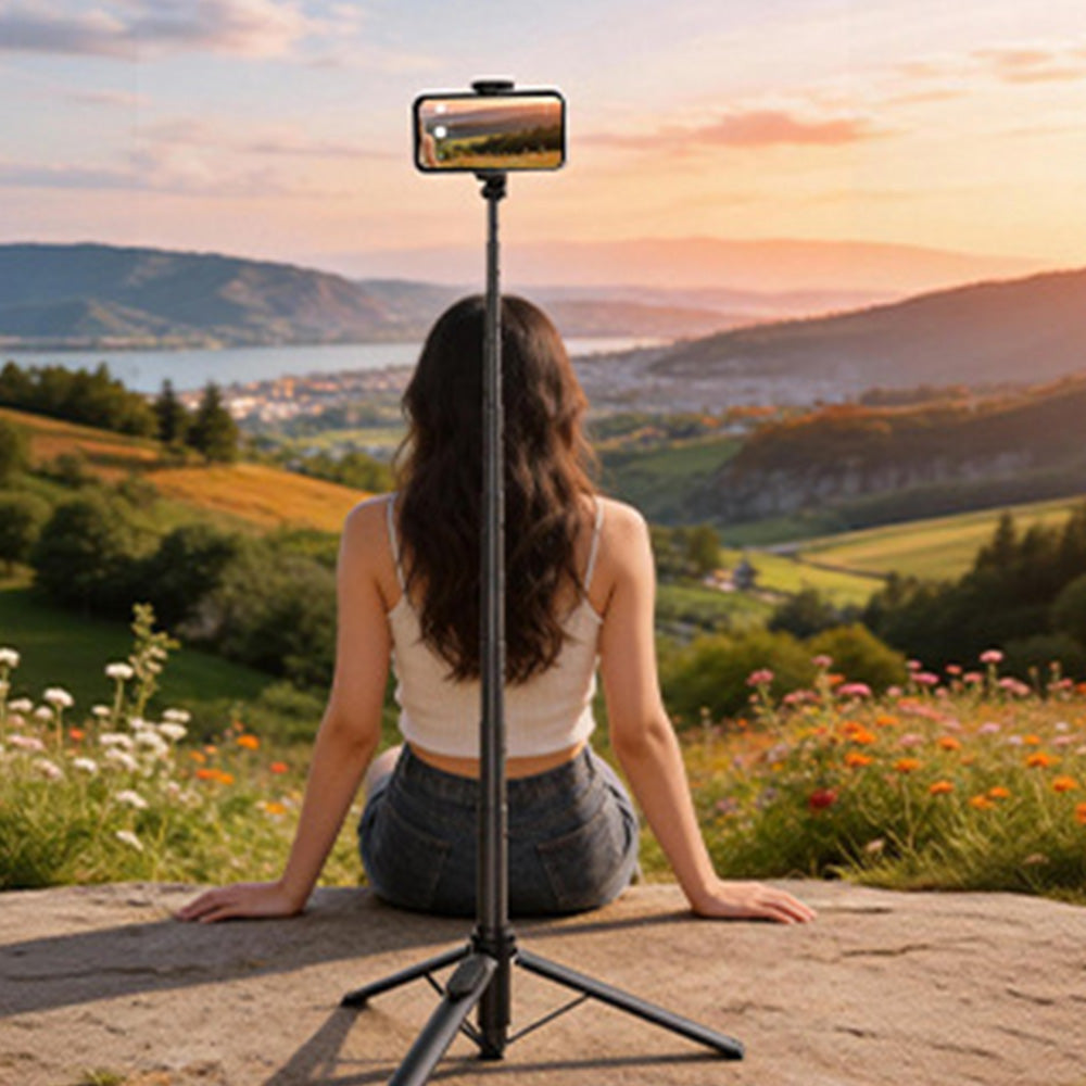 Bluetooth Selfie Stick Tripod 1.7m Universal Phone Stand for Travel Video Live Streaming