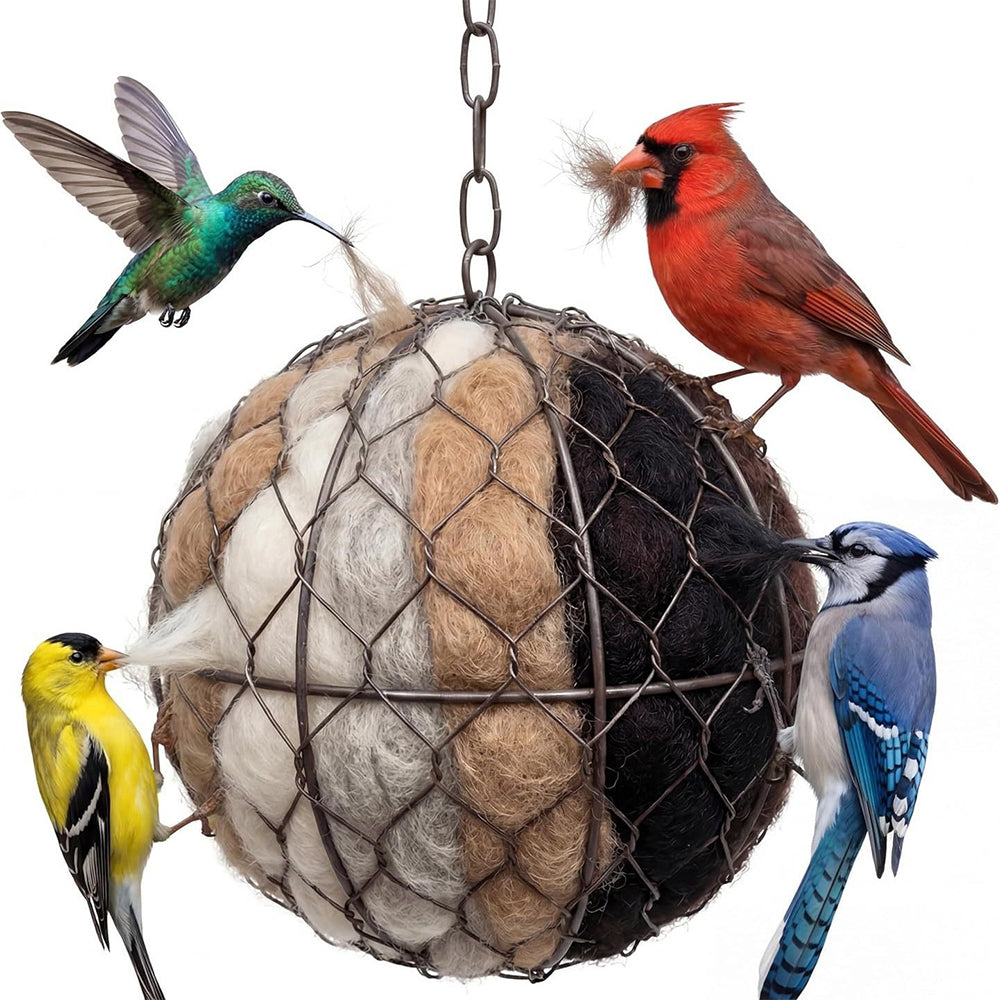 Handmade Bird Nesting Material Holder for Wild Birds Hummingbirds Garden Art for Bird Lovers