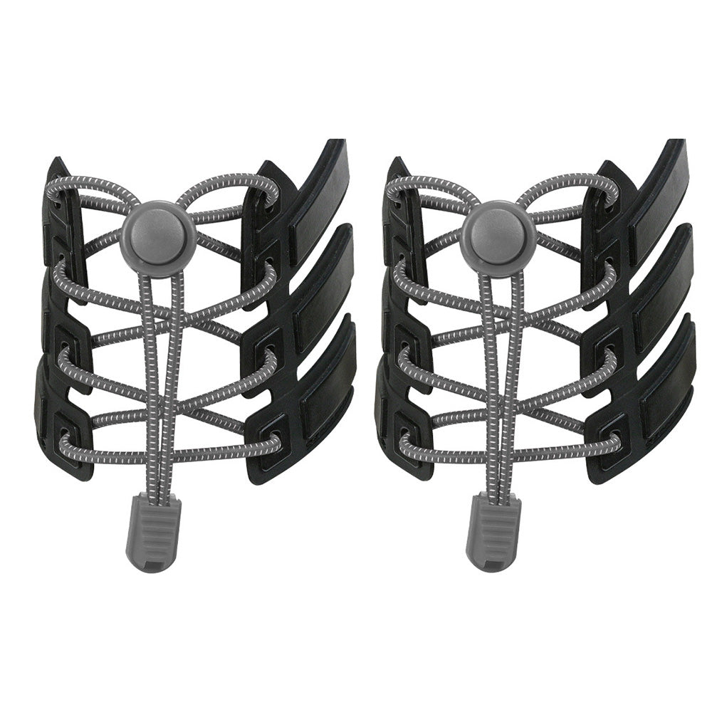 2 Pairs Elastic No Tie Shoelaces with Spring Lock for Adults and Seniors Easy On and Off