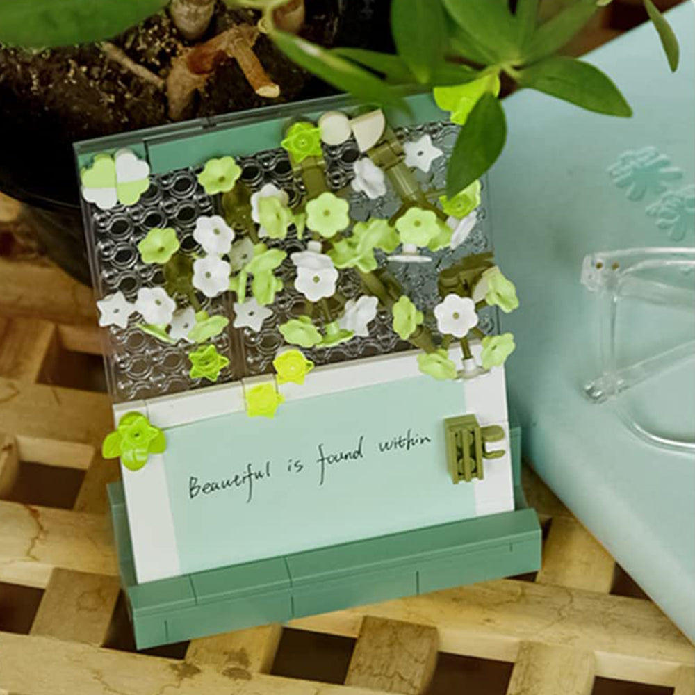 Artificial Flower Blocks Kids Building Toys Flowers Sticky Note Clip Folder