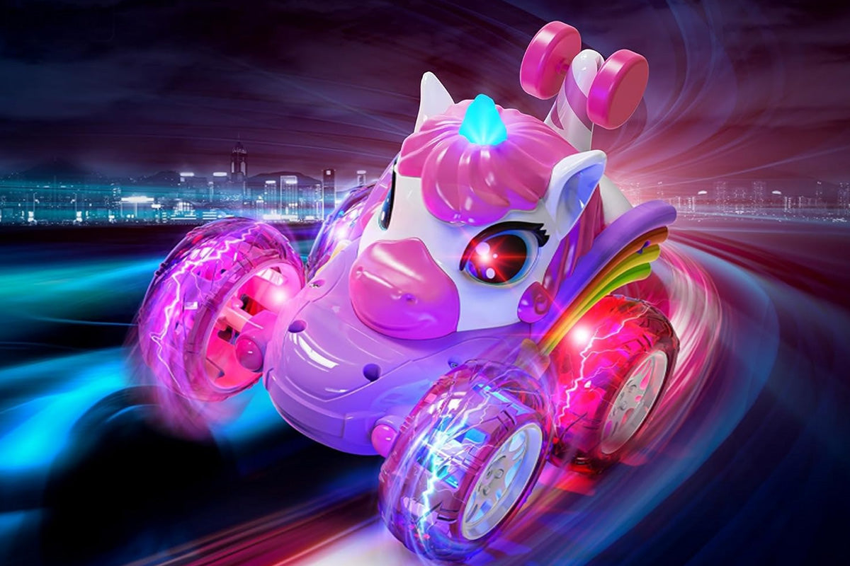 Remote Control Car 360-degree Rotating 4WD RC Stunt Twist Cars LED Lights