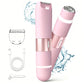 2-in-1 Women's Painless Electric Shaver with LED Light Guide Comb Rechargeable Hair Trimmer Wet & Dry Razor for Body
