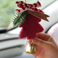 2Pcs 14x23CM Polyester Christmas Tree Toy With A Bell Christmas Bell Ornaments for Christmas Tree
