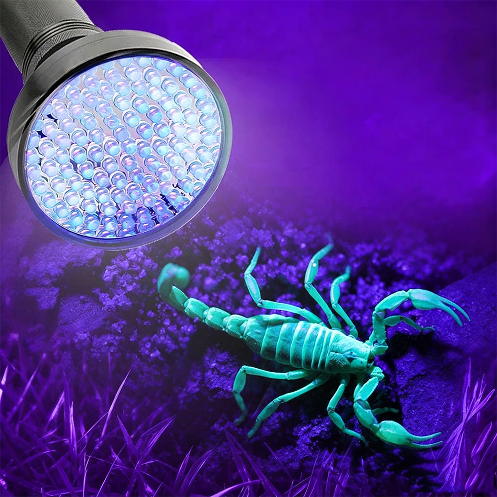 100-LED UV Flashlight Black Light for Pet Urine Bed Bugs Resin Curing Scorpion Finder