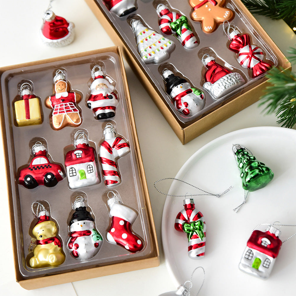 Glass Painted Christmas Ornaments Christmas Tree Hanging Decorations