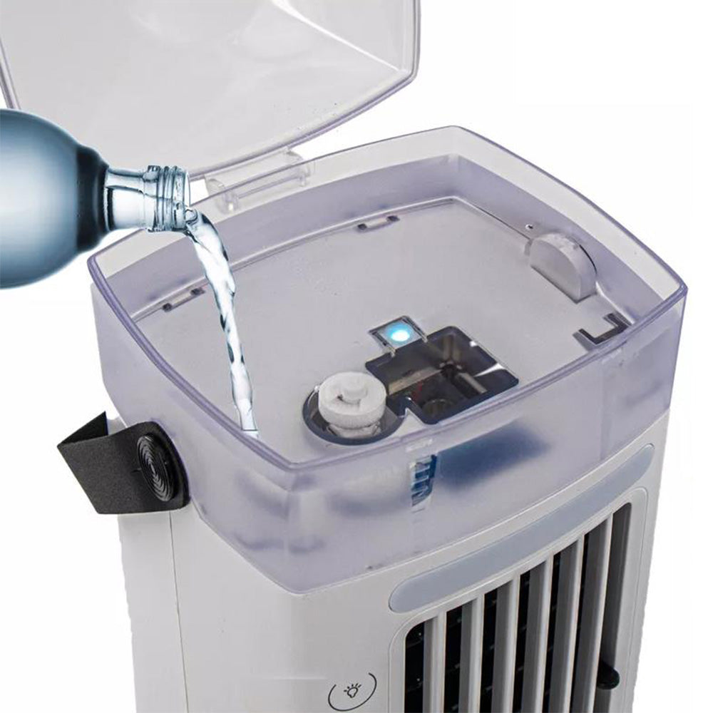 Portable Mini Dual Fan Air Cooler with LED Light and USB Power