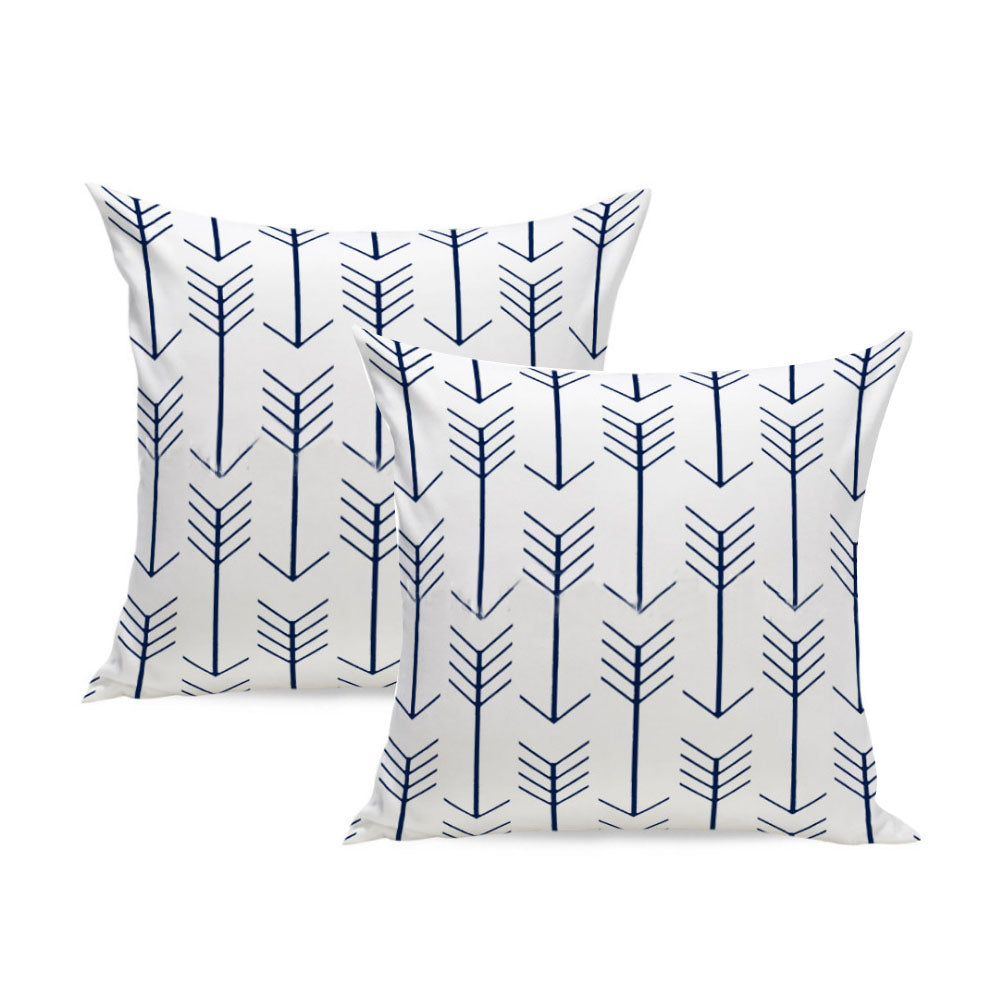 2Pcs 45X45cm Throw Pillow Cover Geometric Printed Throw Sofa Cushion Cases