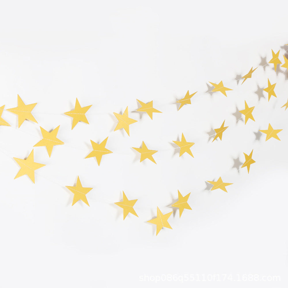 5 Pack 4m Thick Paper Star Garland Bunting Banners for Parties Weddings
