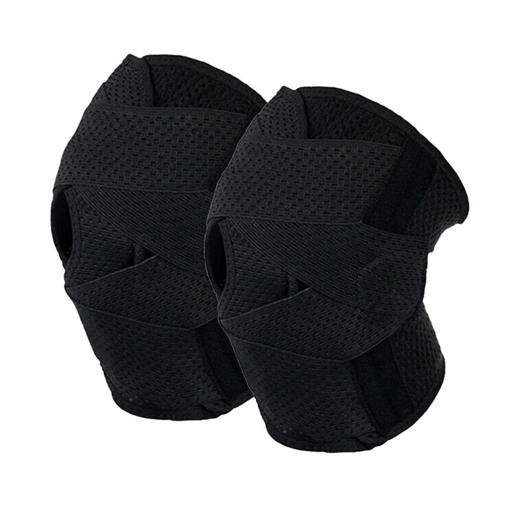 2Pcs Knee Brace with Side Stabilizers Breathable Adjustable Knee Support Mesh Weave For Workout