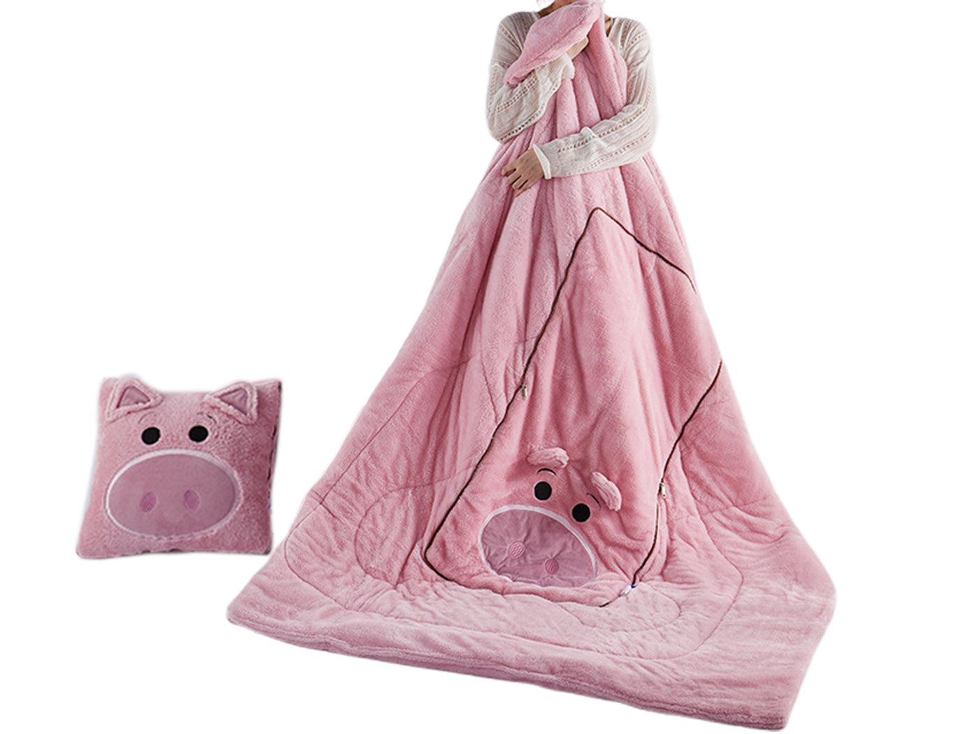 Pillow Blanket Throws Back Support Cushion