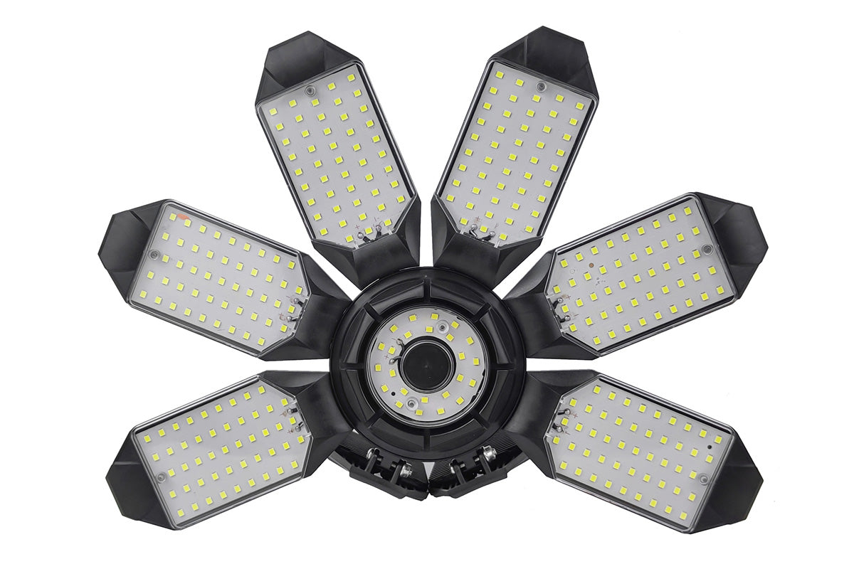 8 Panels LED Foldable Garage Ceiling Light for Workshop Warehouse Lighting