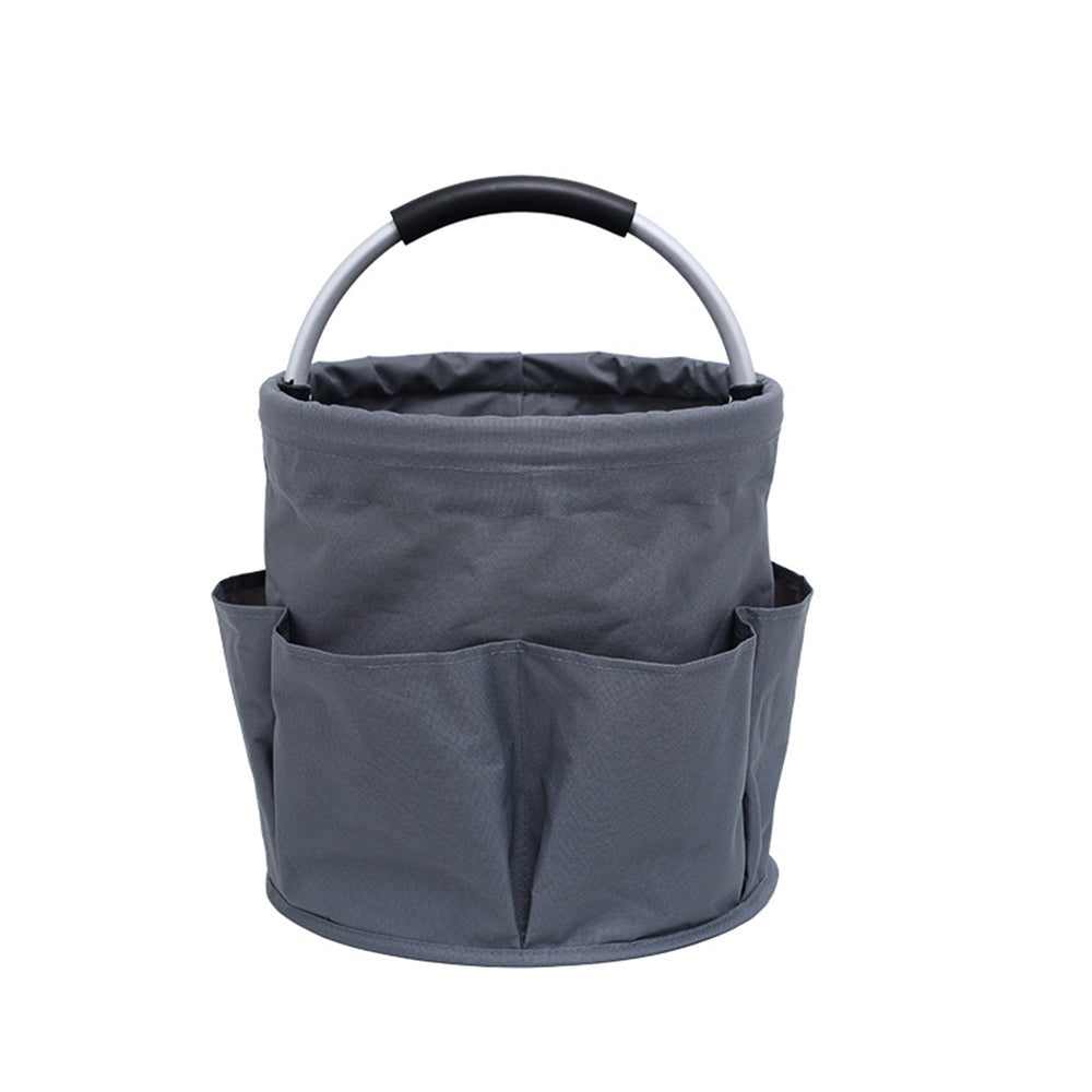 28 x 28cm Cleaning Caddy with Handle 6 Pockets Collapsible Bucket