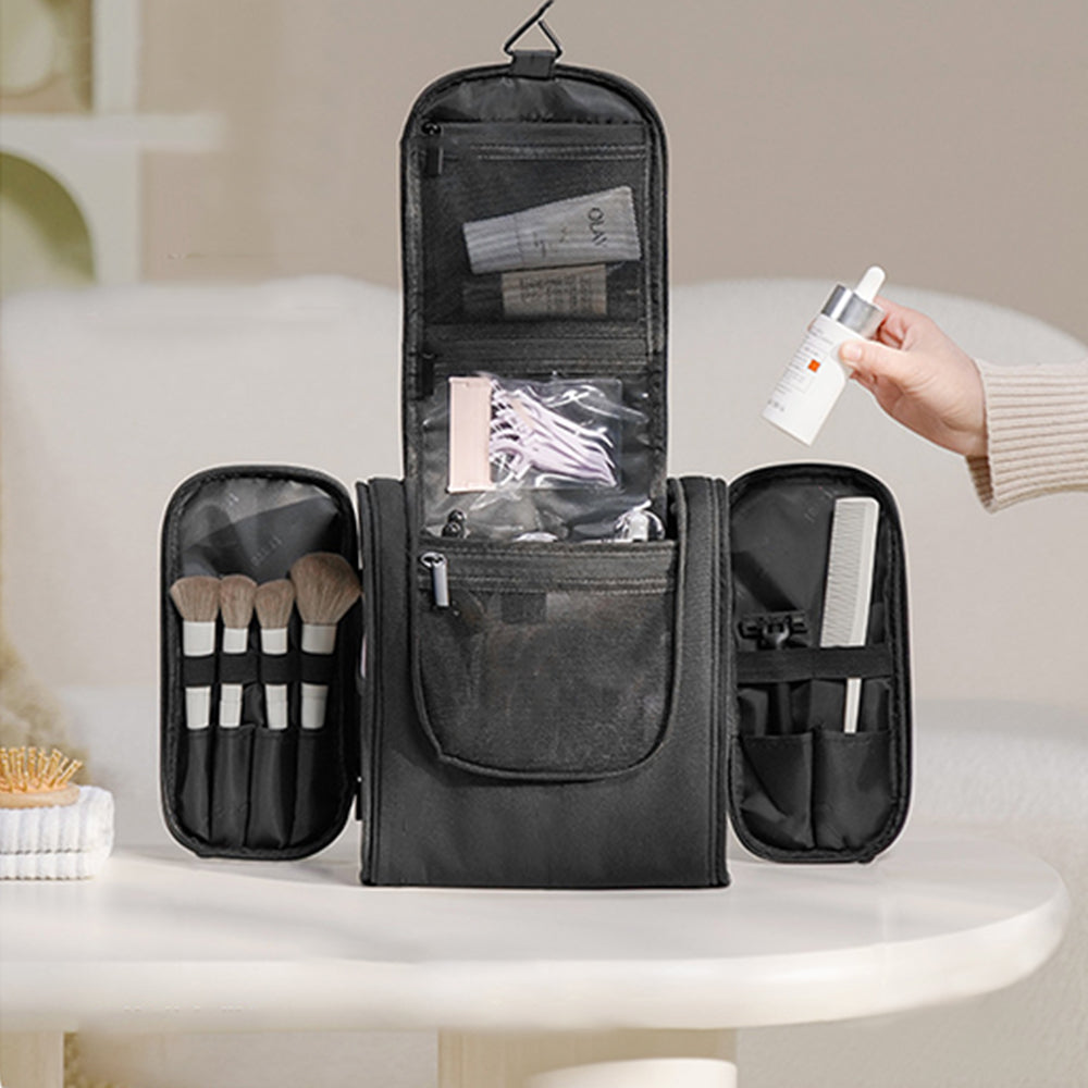 Travel Toiletry Makeup Bag with Expandable Compartments
