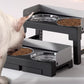 Dog Bowl Stand 5 Height Adjustable Raised Feeder with 2 Stainless Steel Bowls-Black