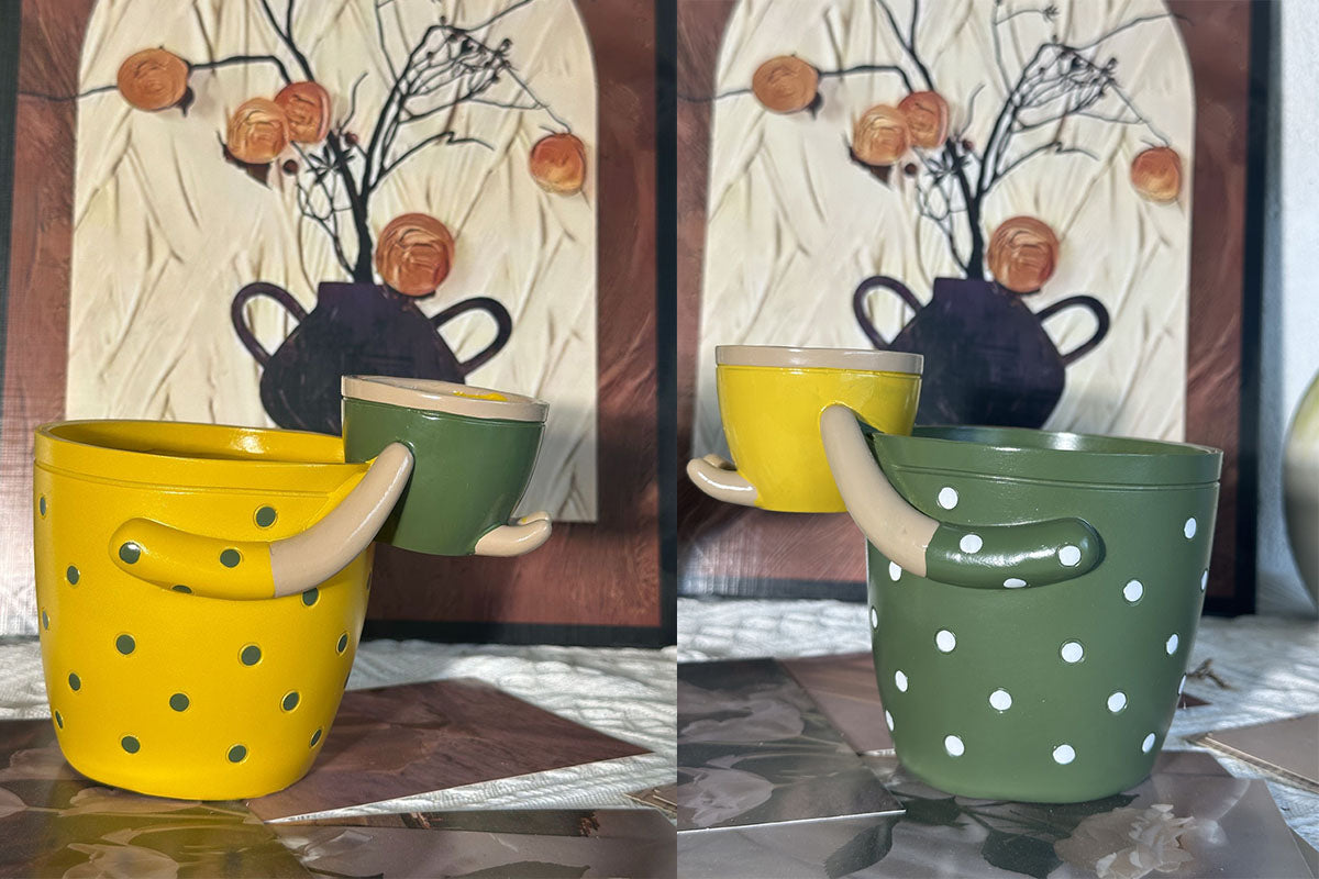 2-In-1 Resin Flower Pot with Drainage Hole