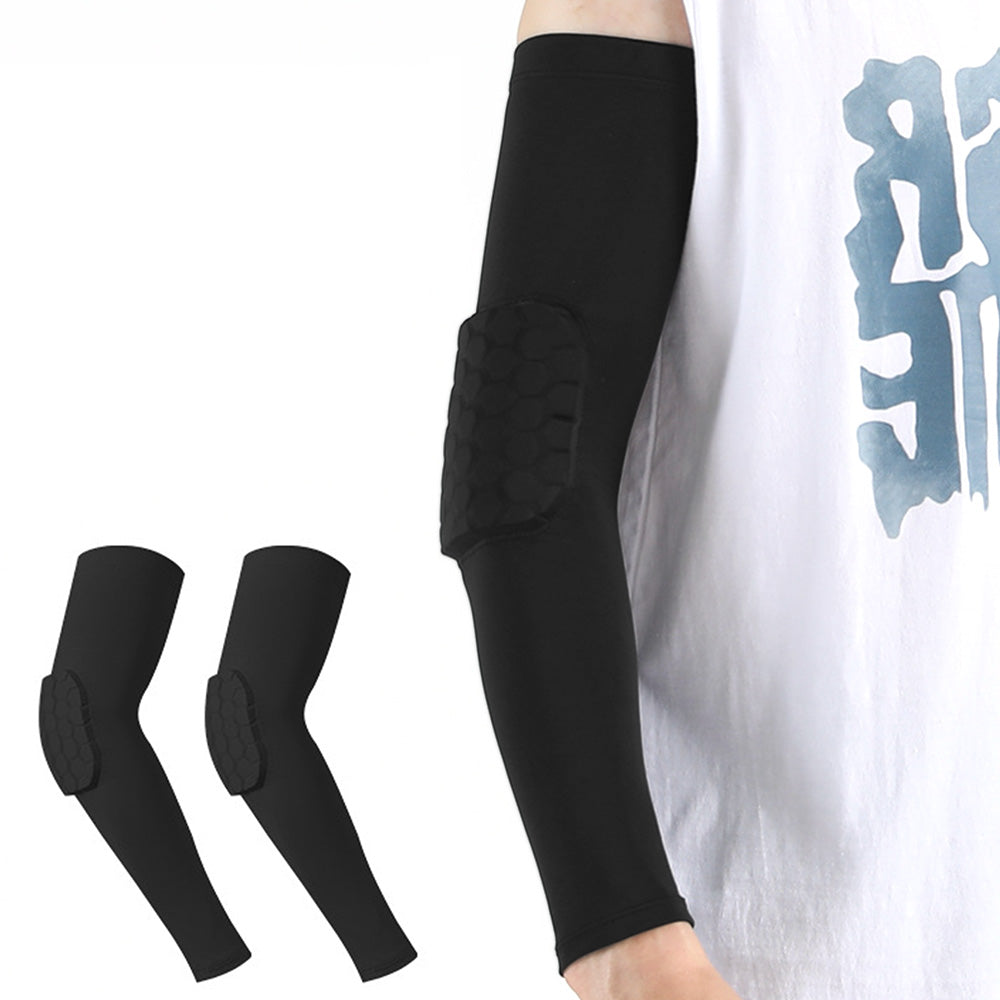 2Pcs Elbow Brace Compression Sleeve with Honeycomb lining for Tennis Weightlifting Golf-Black