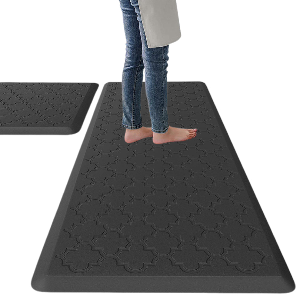 Cushioned PVC Floor Mat for Kitchen and Office-Black