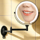 Extendable Wall Mounted LED Makeup Mirror with 7X Magnification and 3 Colors
