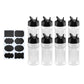 8Pcs Plastic Spice Jars with Black Shaker Lids and Stickers for Storing Spices Herbs and Seasoning Powders