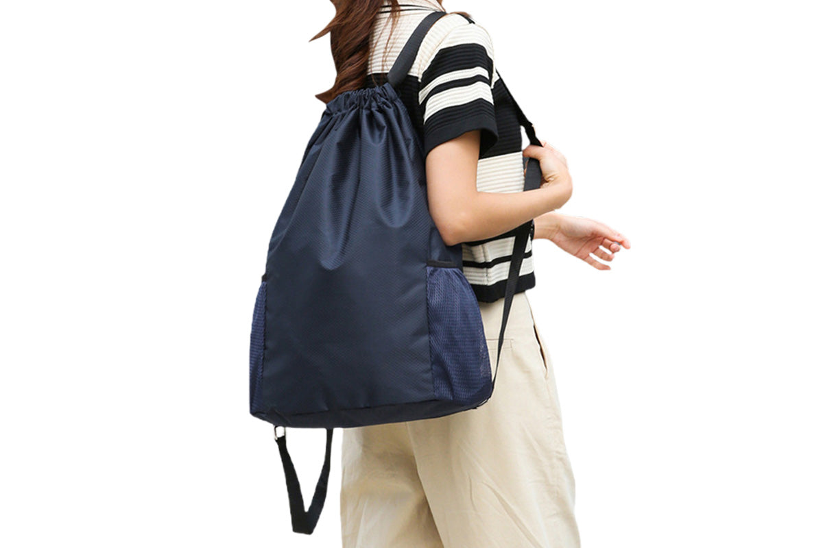 Sport Drawstring Backpack With 2 Pockets Large Capacity Basketball Bag
