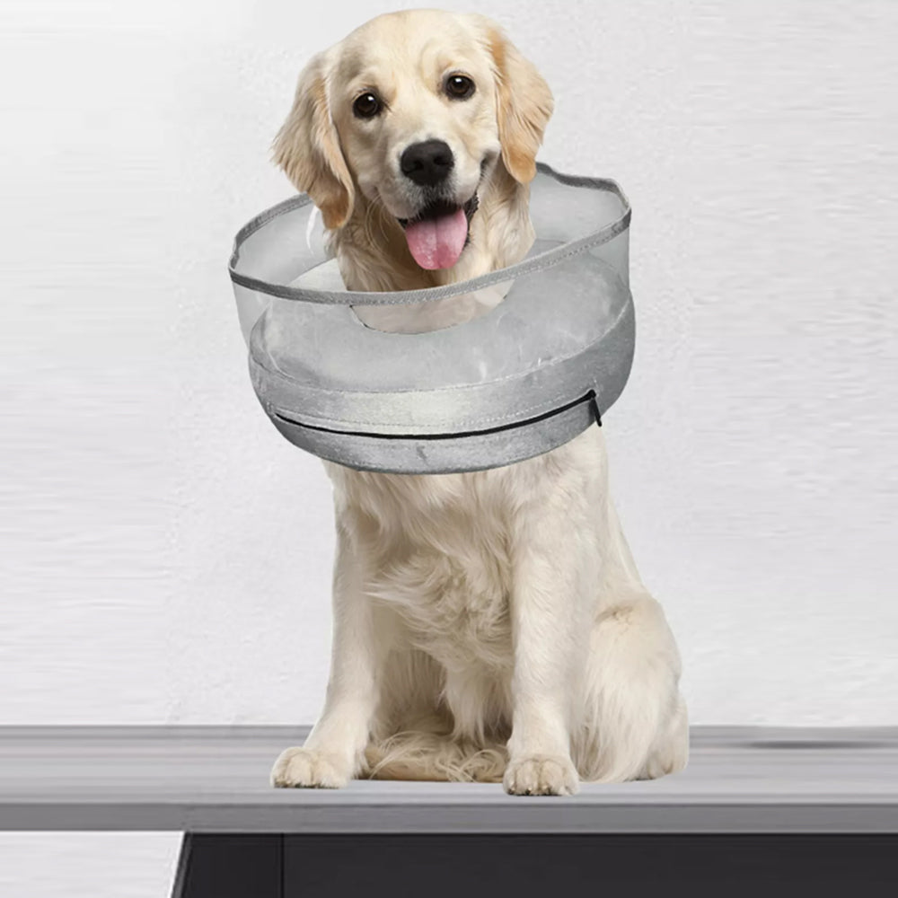Pet Inflatable Soft Healing Collar with Anti-Licking Adjustable Protective Recovery Cone
