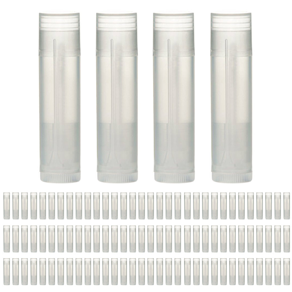100 PCS Empty Lip Balm Tubes 5g Twist Up Plastic Lipstick Containers for Homemade Lip Gloss Lipstick