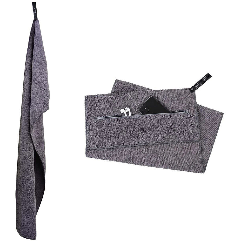 120x50cm Quick Dry Microfibre Gym Towel with Pocket and Silicone Base
