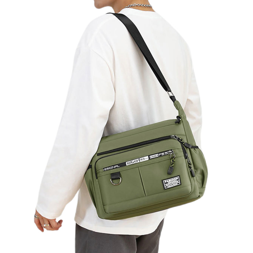 Multi-Pocket Men's Crossbody Shoulder Bag for Outdoor Travel and Commuting