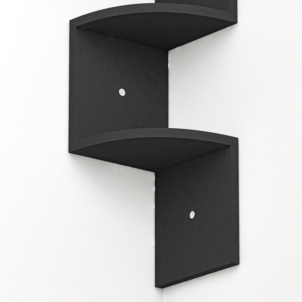 5 Tier Large Zigzag Corner Wall Mounted DVD CD Storage Display Shelf