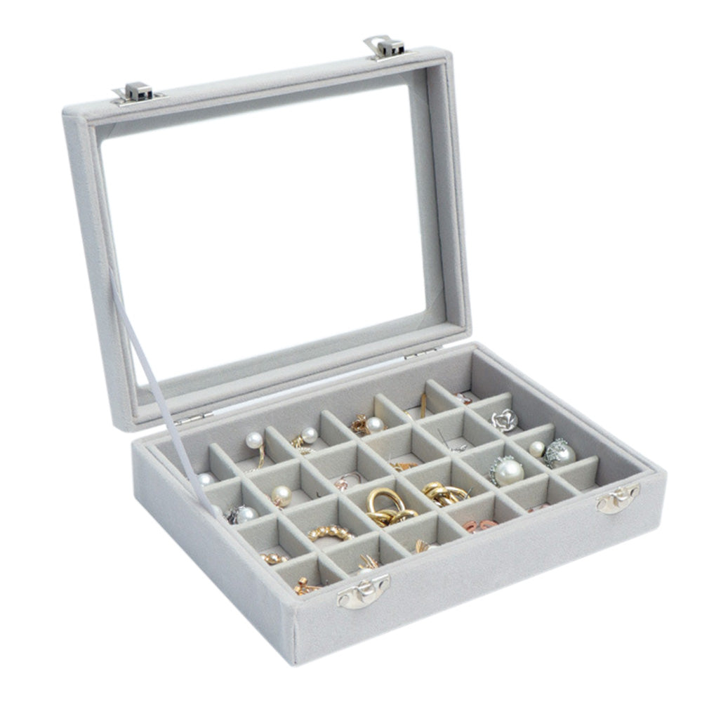 Organizer Case Box Holder Storage Jewelry Earring Ring Velvet Display Travel Portable