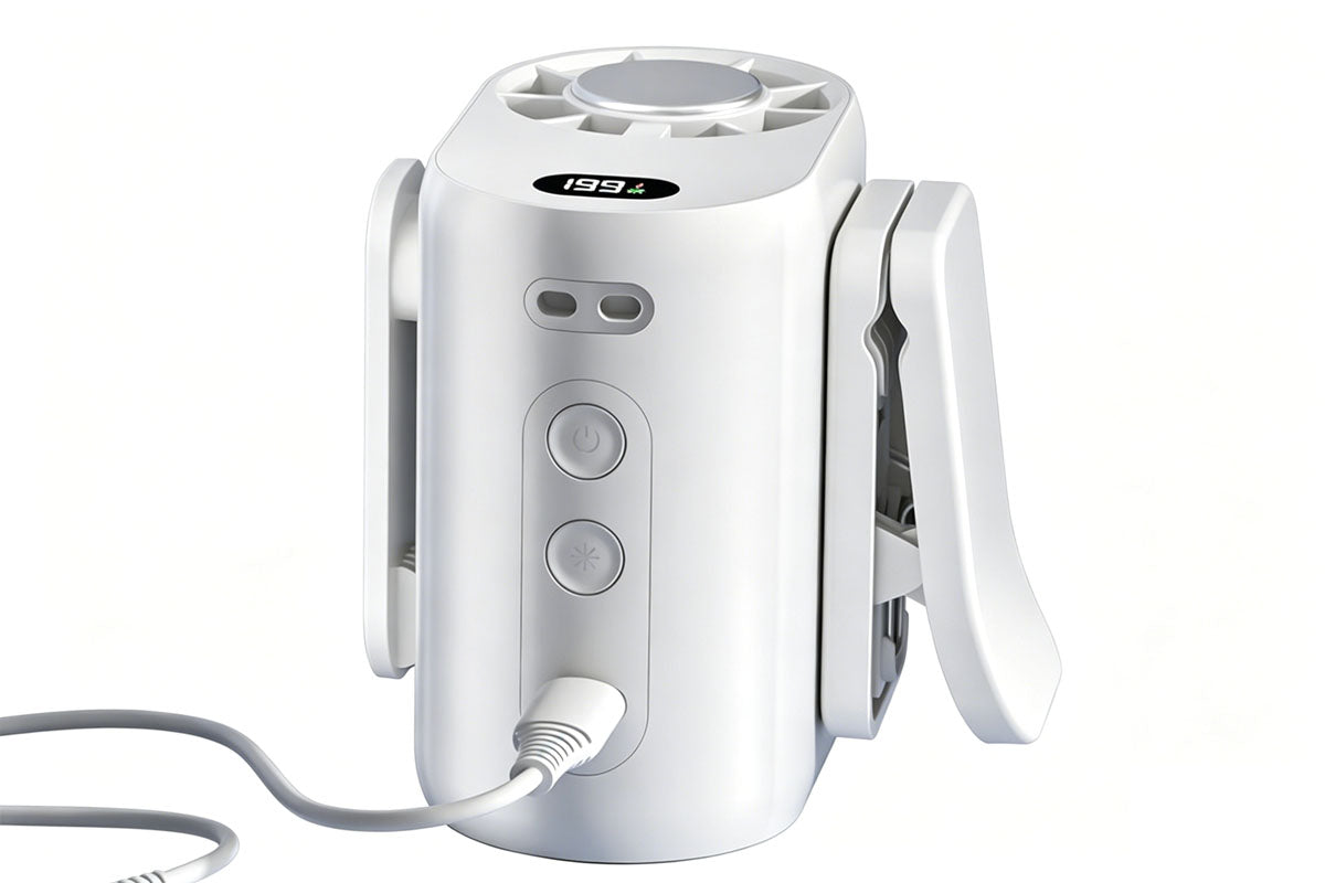 Waist Fan with Ice Cooling Compress 5-Speed or Stepless Adjustable Wireless Clip-On Fan Ice-Cold Fan