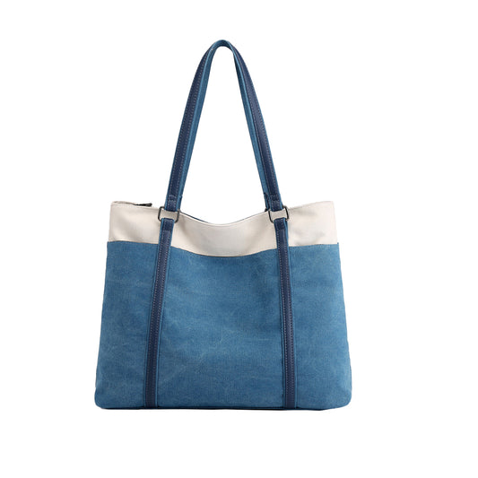 Women Laptop Tote Bag Canvas Handbag 15.6 Inch Work Shoulder Bag