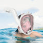 Full Face Snorkel Mask Side Snorkel Mask Panoramic View Snorkeling Gear-Pink