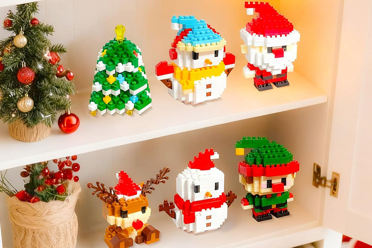 Christmas Building Blocks Set Xmas Building Figures DIY Stocking Stuffers