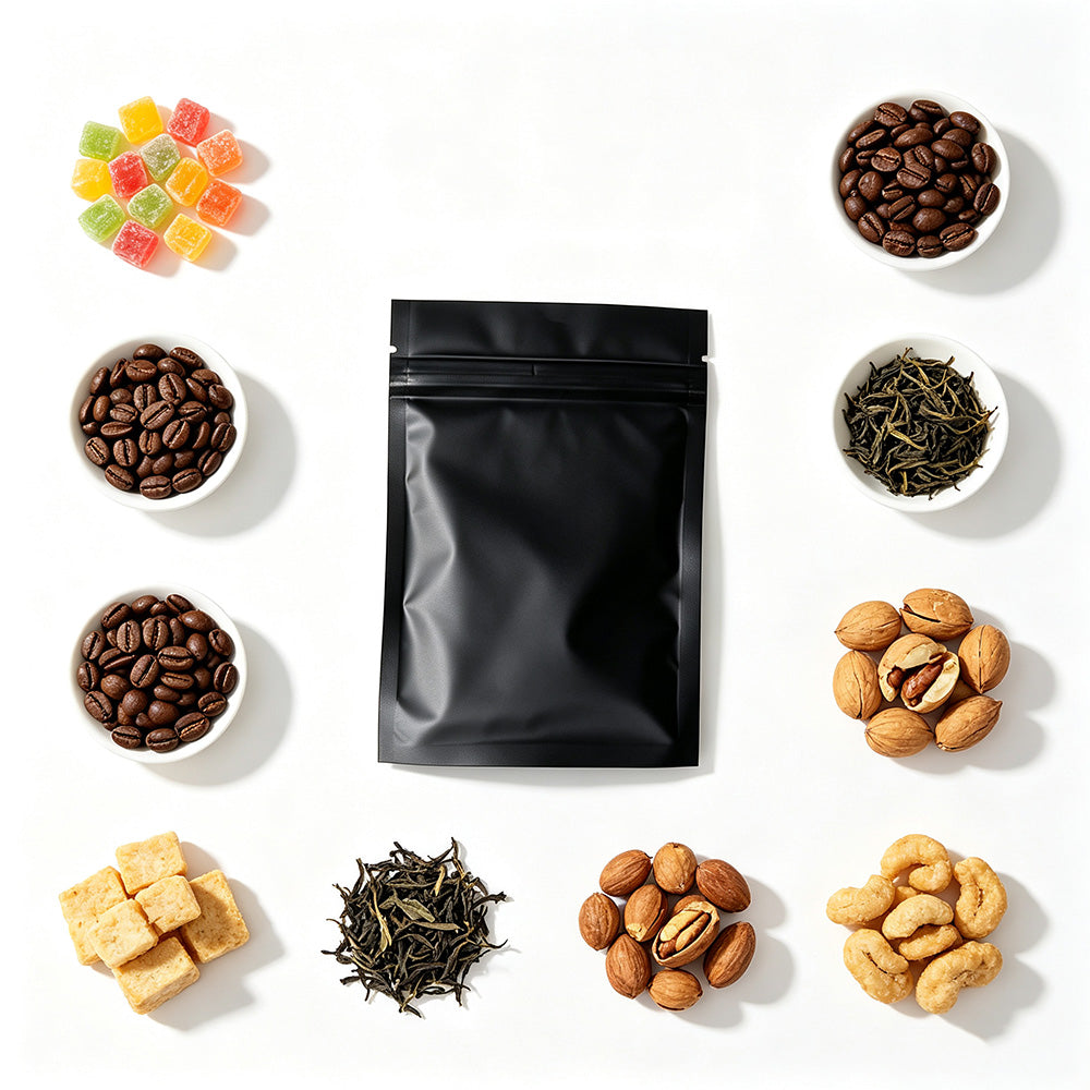 100 Pack Black Matte Aluminum Foil Food Storage Bags in 2 Sizes