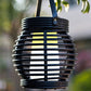 Portable Simulated Rattan Flame Round Solar Lantern Lamp