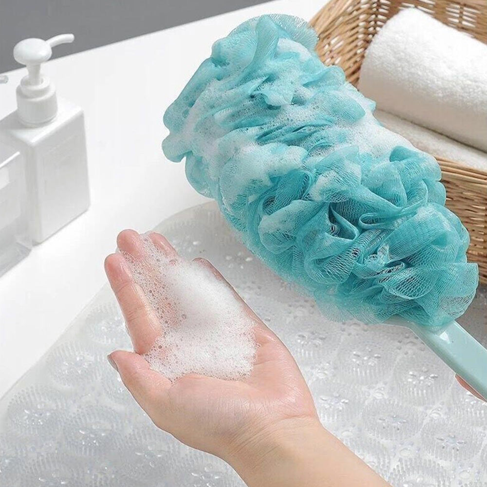 2Pcs Long Handle Shower Bath Brush Set for Back Body Cleaning
