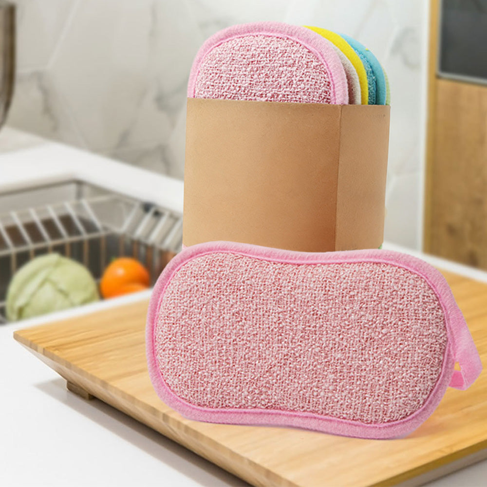 5Pcs Dish Sponge Kitchen Double Sided Sponges Scrub to Remove Stubborn Stains