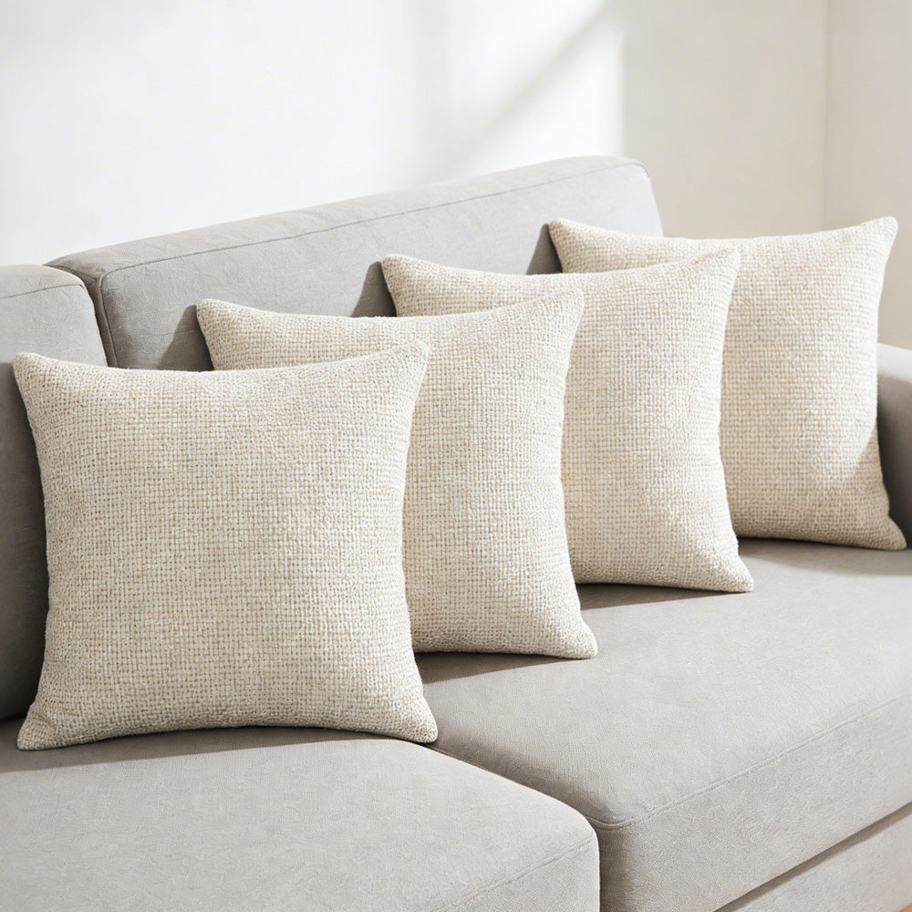 2X2 Pack Chenille Knit Throw Pillow Covers for Couch Bed