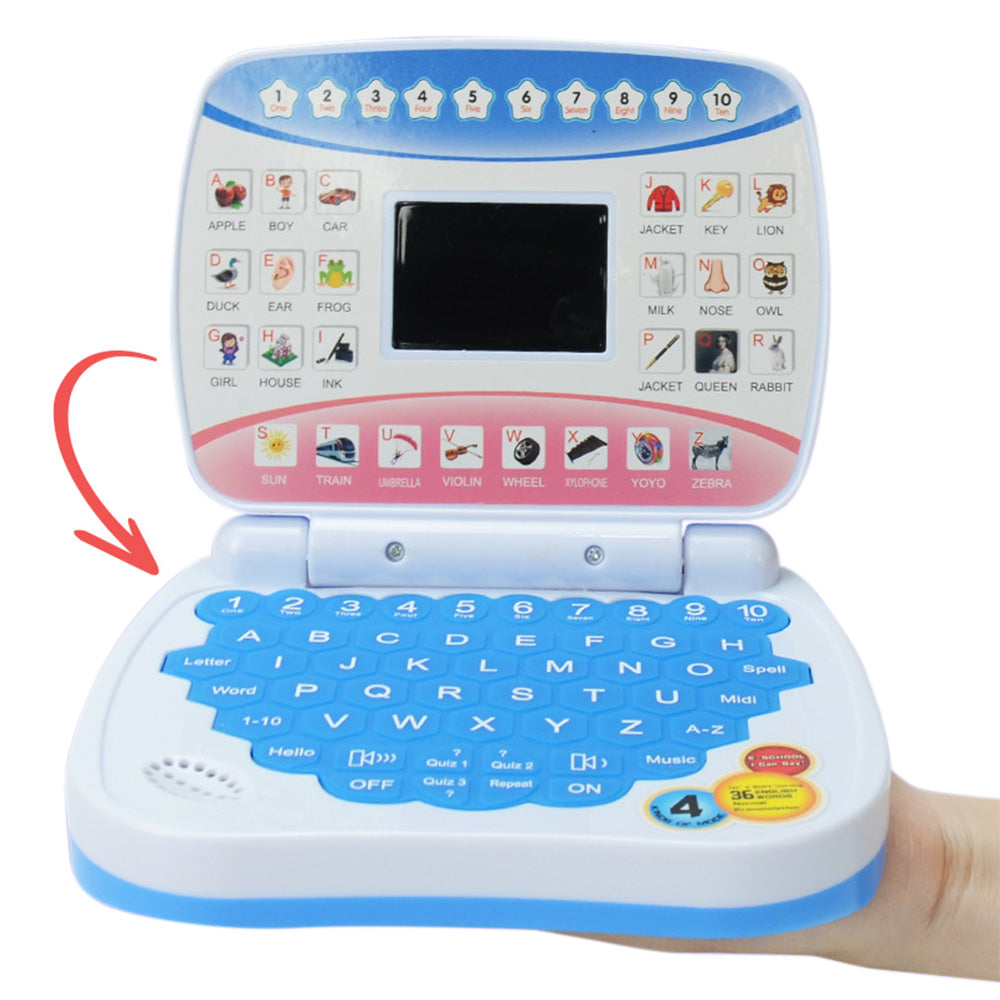 Pretend Laptop Toy with Music for Bilingual Learning Above 4 Years