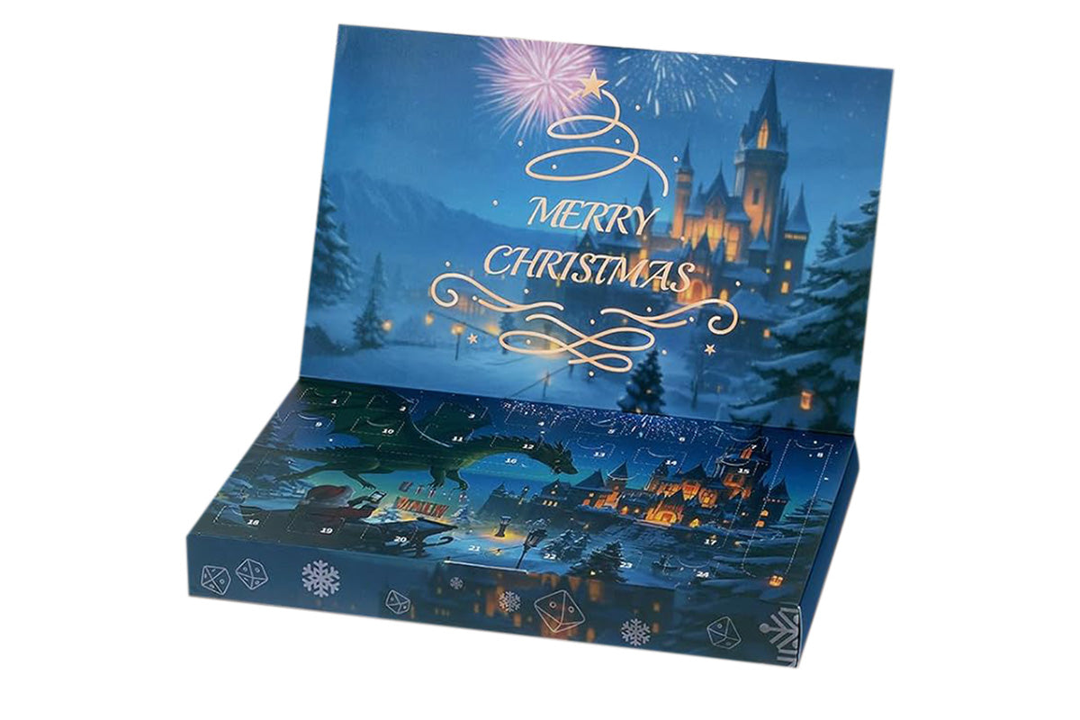 24-Piece Dice Advent Calendar Set Christmas Countdown with Polyhedral Dice